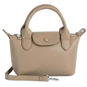 NEW CALIN COLLECTION women's mini vegan crossbody satchel in taupe